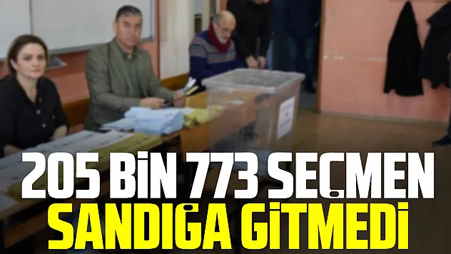 205 bin 773 seçmen sandığa gitmedi