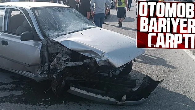 Otomobil bariyere çarptı: 2 Yaralı