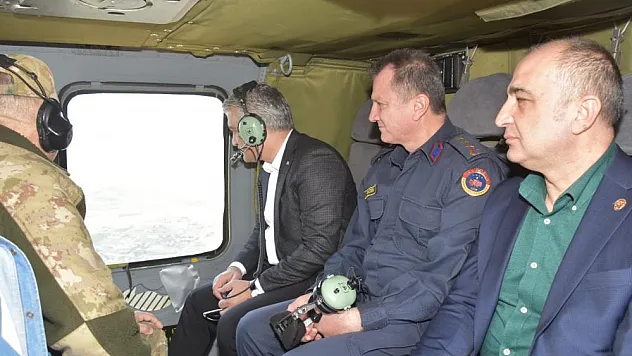 Geçiş güzergahında helikopterli denetim