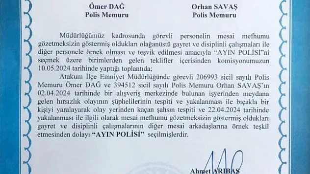 Samsun'da Ayın Polisleri Seçildi