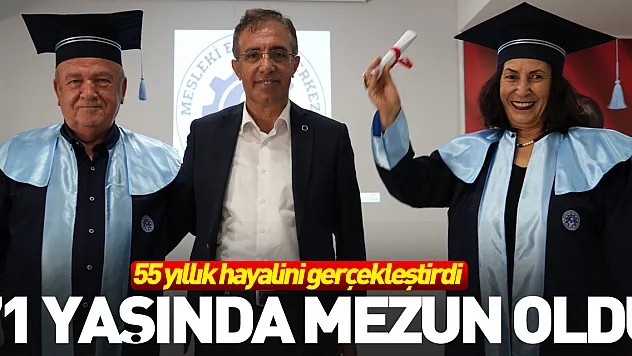 71 yaşında mezun oldu
