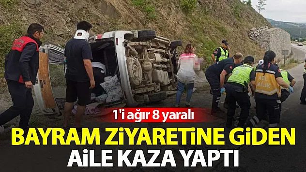 Bayram ziyaretine giden aile kaza yaptı