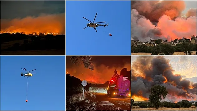 Uşak'ta çıkan orman yangınına müdahale sürüyor