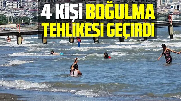 4 kişi boğulma tehlikesi geçirdi