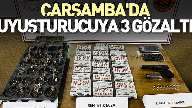 Çarşamba'da uyuşturucuya 3 gözaltı