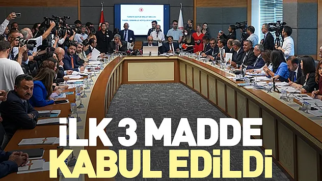 İlk 3 madde kabul edildi