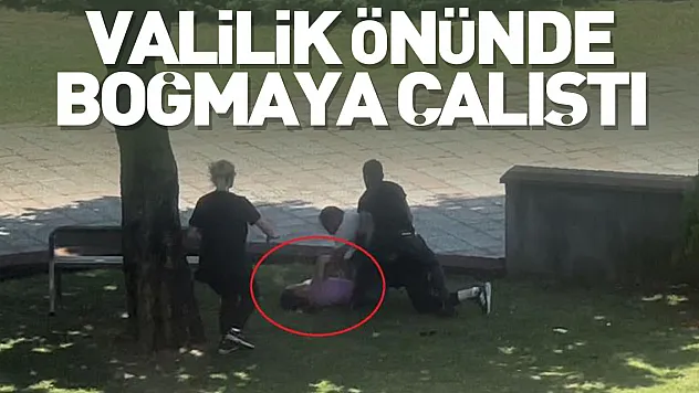 Valilik önünde boğmaya çalıştı