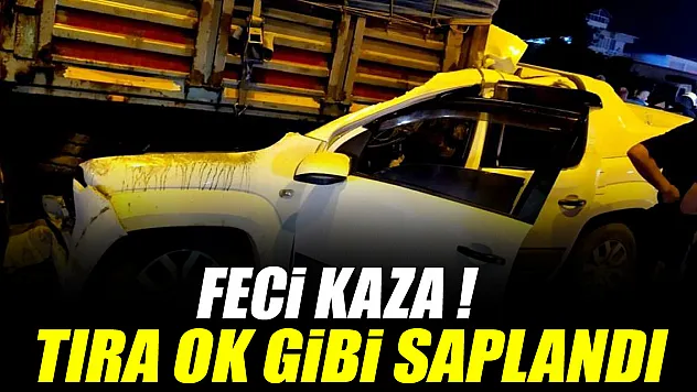 FECİ KAZA ! TIRA OK GİBİ SAPLANDI
