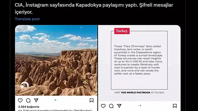 CIA Kapadokya'yı paylaştı! Sosyal medyada gündem oldu
