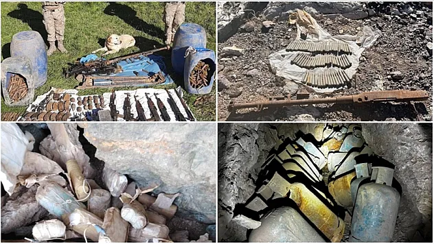 Hakkari kırsalında silah ve mühimmat ele geçirildi