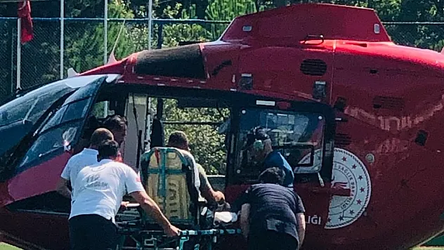 Kalp krizi geçiren kişi ambulans helikopterle hastaneye kaldırıldı