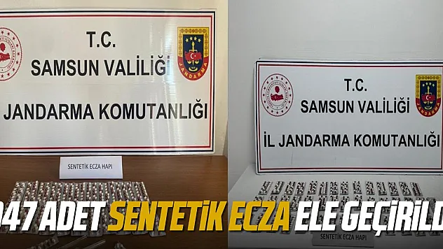 Samsun'da 947 adet sentetik ecza ele geçirildi