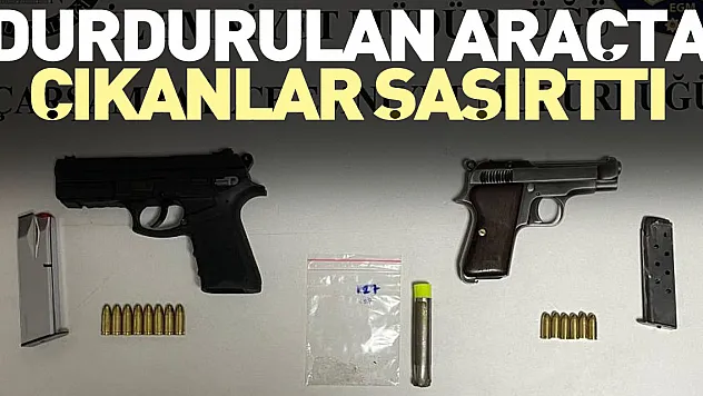Durdurulan araçta çıkanlar şaşırttı