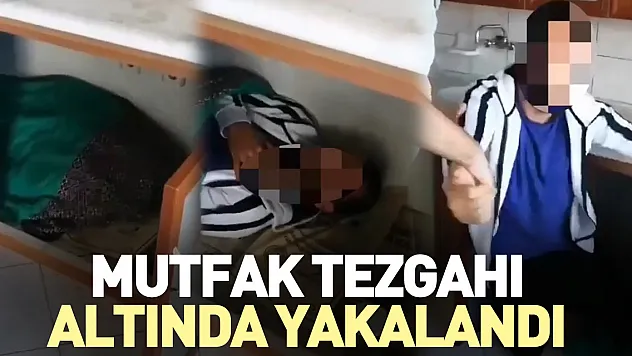 Mutfak tezgahı altında yakalandı