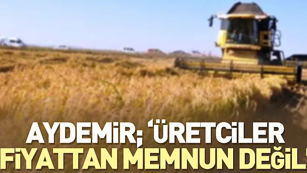 AYDEMİR 'ÜRETCİLER FİYATTAN MEMNUN DEĞİL'