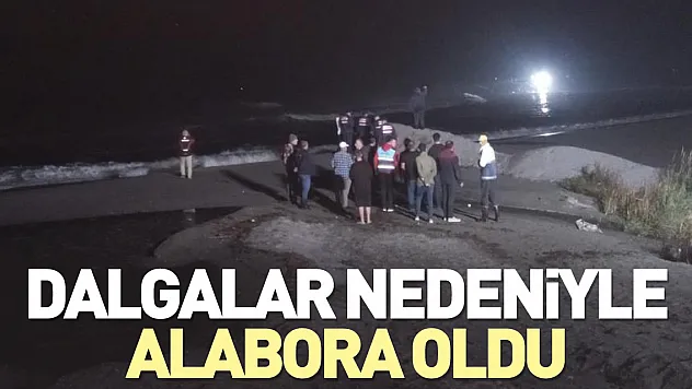 Dalgalar nedeniyle alabora oldu