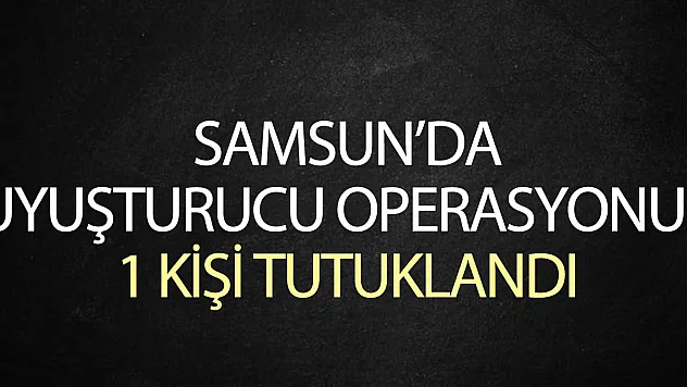Samsun'da uyuşturucu operasyonu: 1 kişi tutuklandı