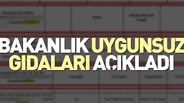 Bakanlık uygunsuz gıdaları açıkladı