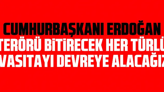 Cumhurbaşkanı Erdoğan: Terörü bitirecek her türlü vasıtayı devreye alacağız