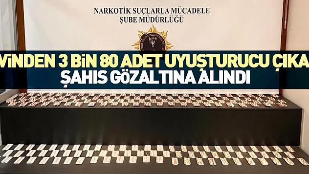 Evinden 3 bin 80 adet uyuşturucu çıktı