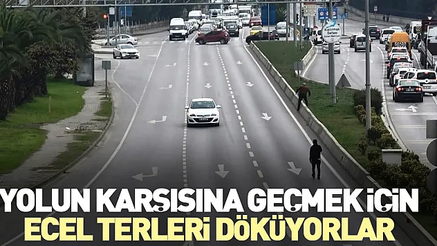 Yolun karşısına geçmek için ecel terleri döküyorlar