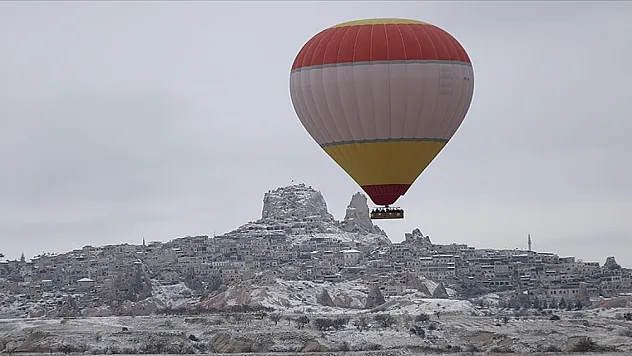 Kapadokya'da sıcak hava balon turlarına rüzgar ve tipi engeli