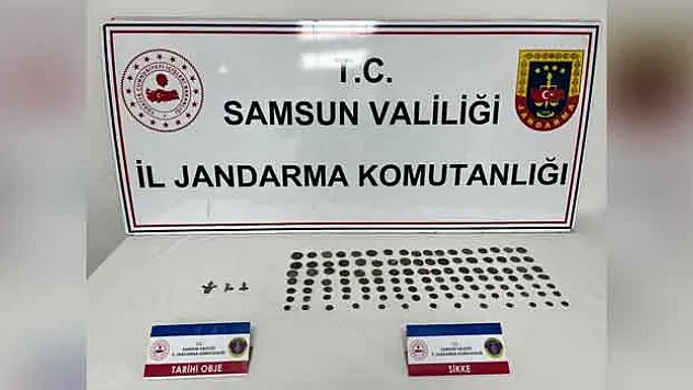 Samsun'da 113 adet sikke ele geçirdi