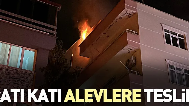 Çatı katı alevlere teslim