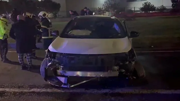 Denetimden kaçan sürücü kaza yaptı