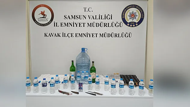 Tütüncüde sahte alkol ele geçirildi