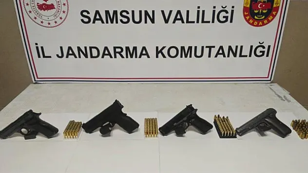 Samsun'da 4 adet tabanca ele geçirdi
