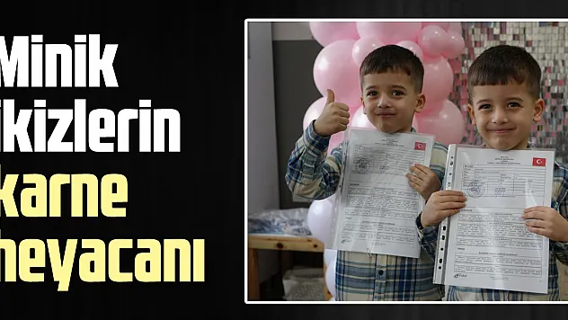 MİNİK İKİZLERİN KARNE HEYECANI