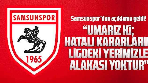 Samsunspor'dan Beşiktaş maçı sonrası açıklama!
