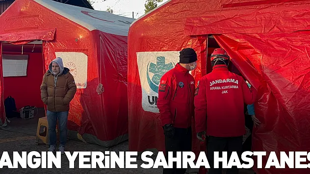Yangın yerine sahra hastanesi