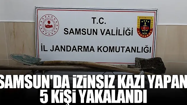 Samsun'da izinsiz kazı yapan 5 kişi tutuklandı