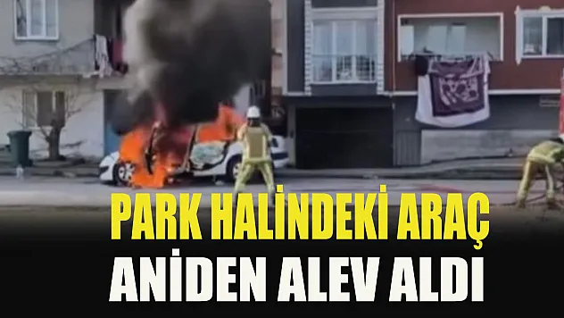 Park halindeki araç aniden alev aldı