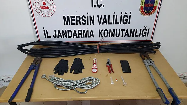 Mersin'de kablo hırsızlığı yaparken yakalanan 2 kişi tutuklandı