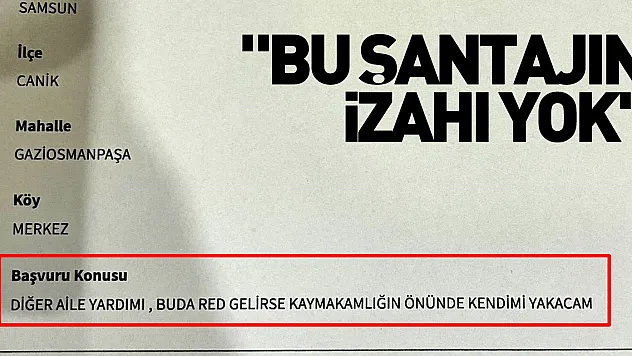 'Bu şantajın izahı yok'