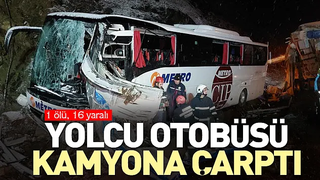 Yolcu otobüsü kamyona çarptı
