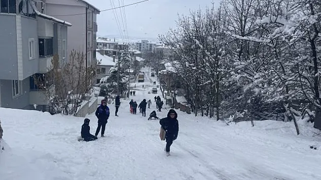 Kar yağışı, eğlenceye dönüştü