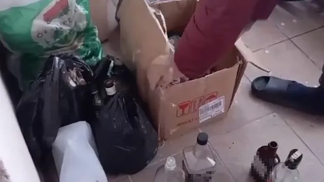 35 şişe sahte alkol ele geçirildi