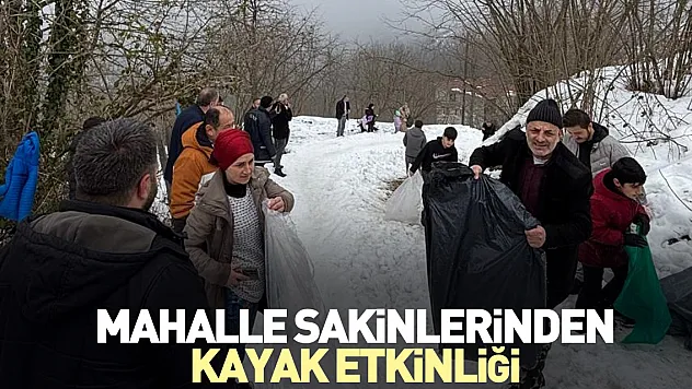Mahalle sakinlerinden kayak etkinliği