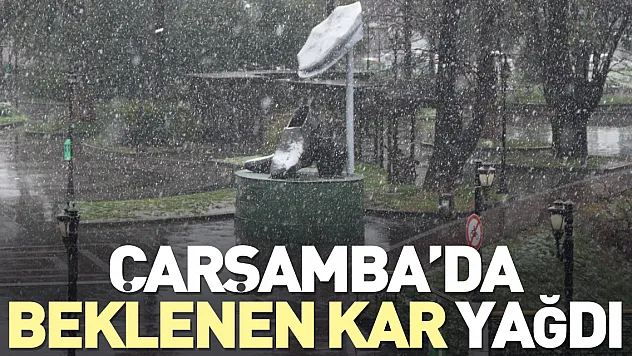 Çarşamba'da Beklenen Kar yağdı