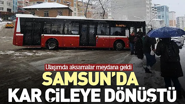 Samsun'da kar çileye dönüştü