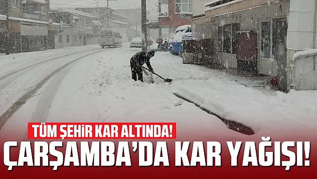 Çarşamba'da kar yağışı etkili oldu