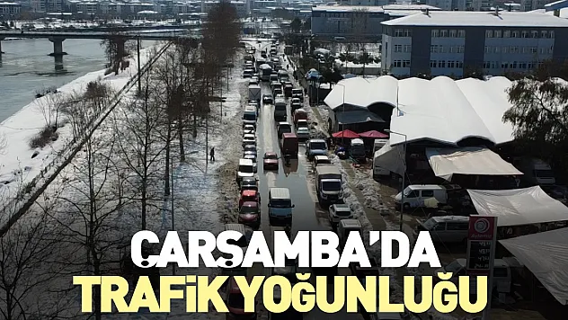 Çarşamba'da Trafik yoğunluğu