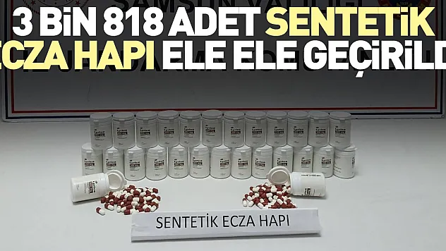 3 bin 818 adet sentetik ecza hapı ele ele geçirildi