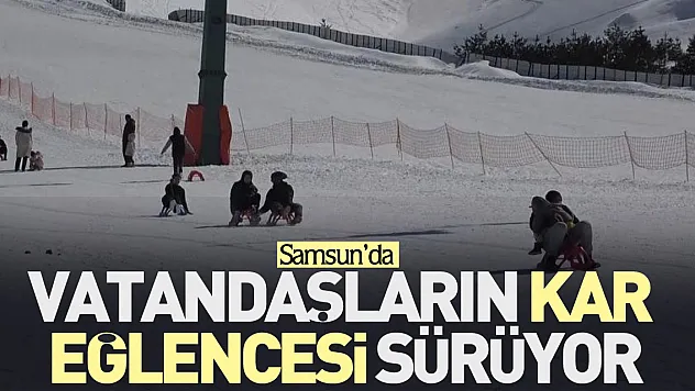 Vatandaşların kar eğlencesi sürüyor
