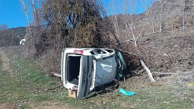 Ticari araç şarampole uçtu