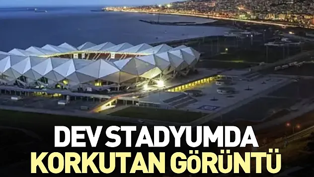Dev stadyumda korkutan görüntü